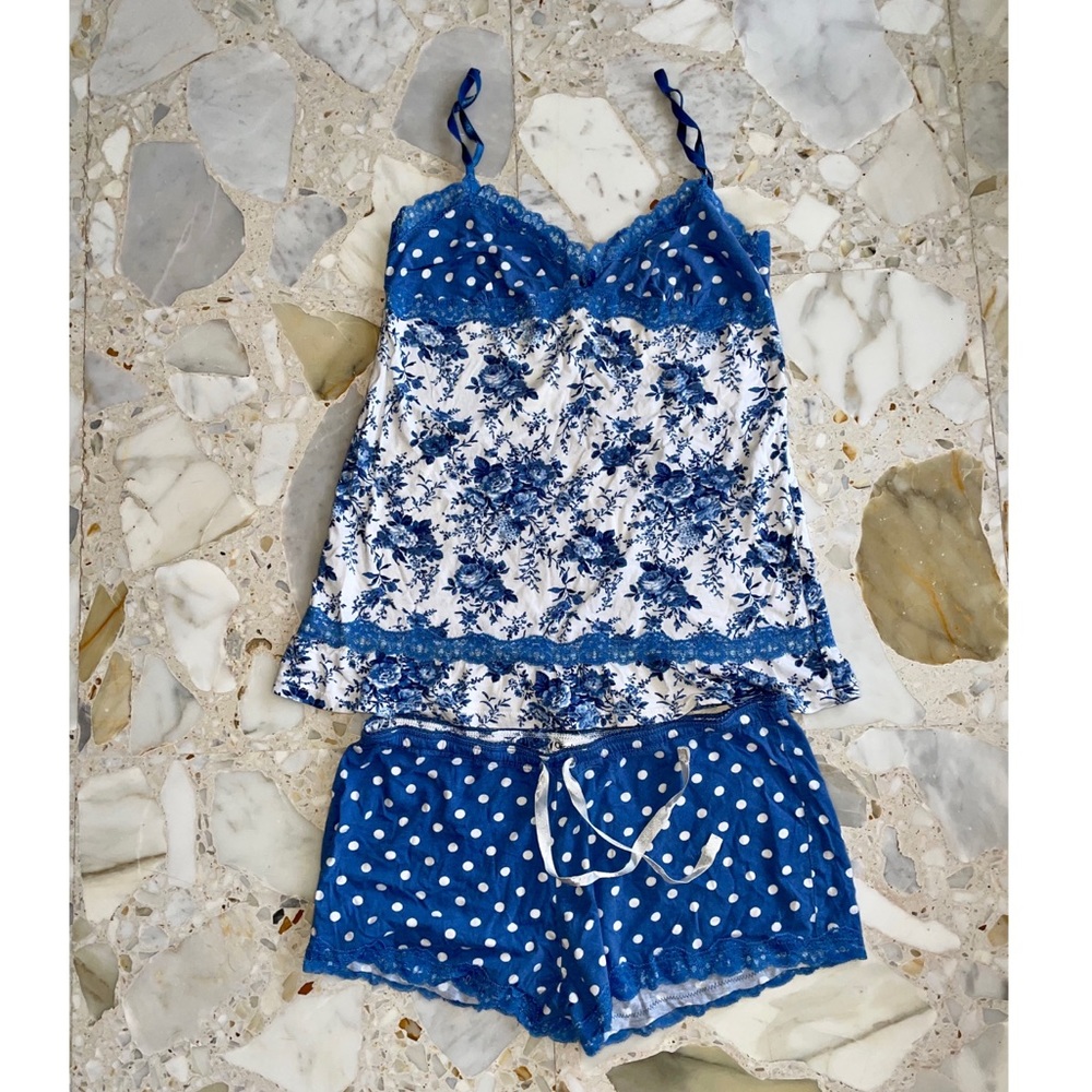 PJ Salvage Blue Floral Pajama Set Size Small